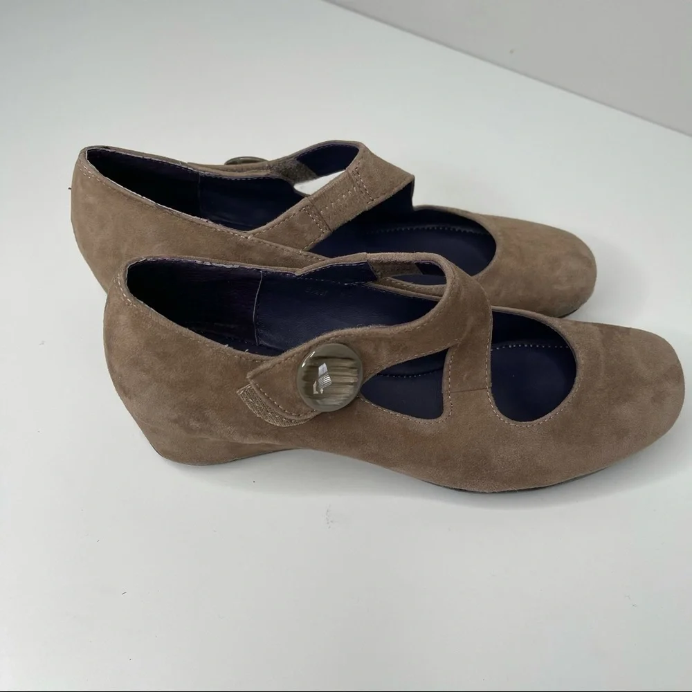 Vaneli Suede Mini Wedge Heel Shoes